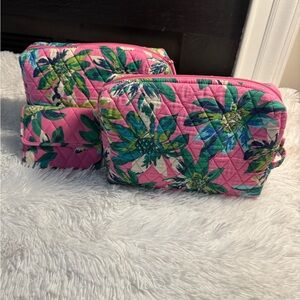 Vera Bradley Pink and Green Floral Quilted Bag Bundle